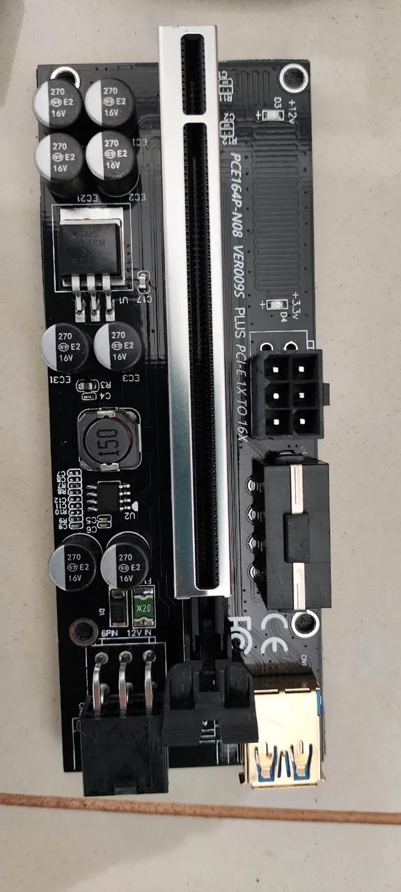 10 unidades de Riser PCI-E 009S Plus USB 3.0 009S Express 1X 4x 8x 16x Extender GPU