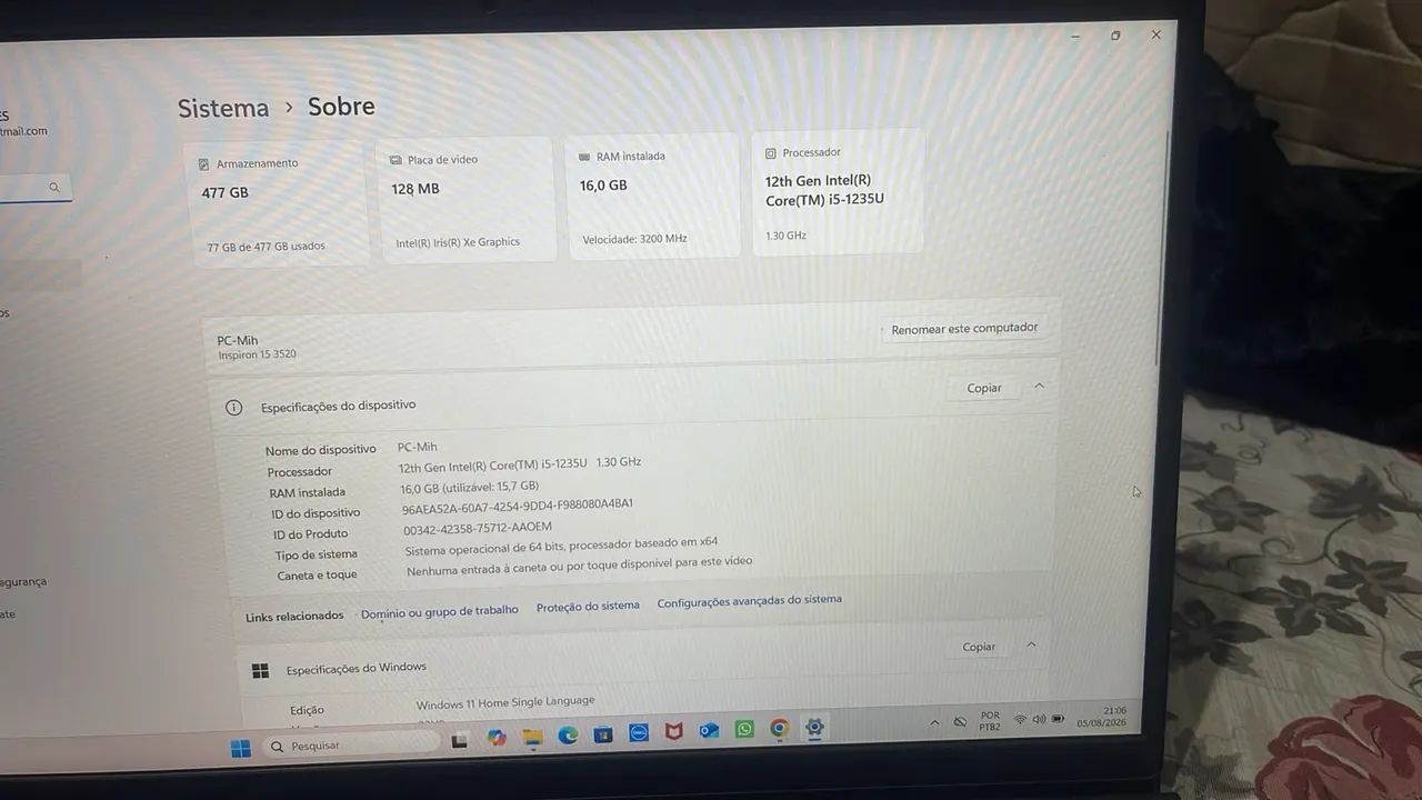 NOTEBOOK DELL I5 bateria 99% - Foto 4