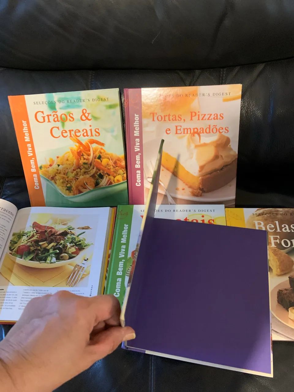 Coleção 6 livros culinária capa dura receitas práticas 