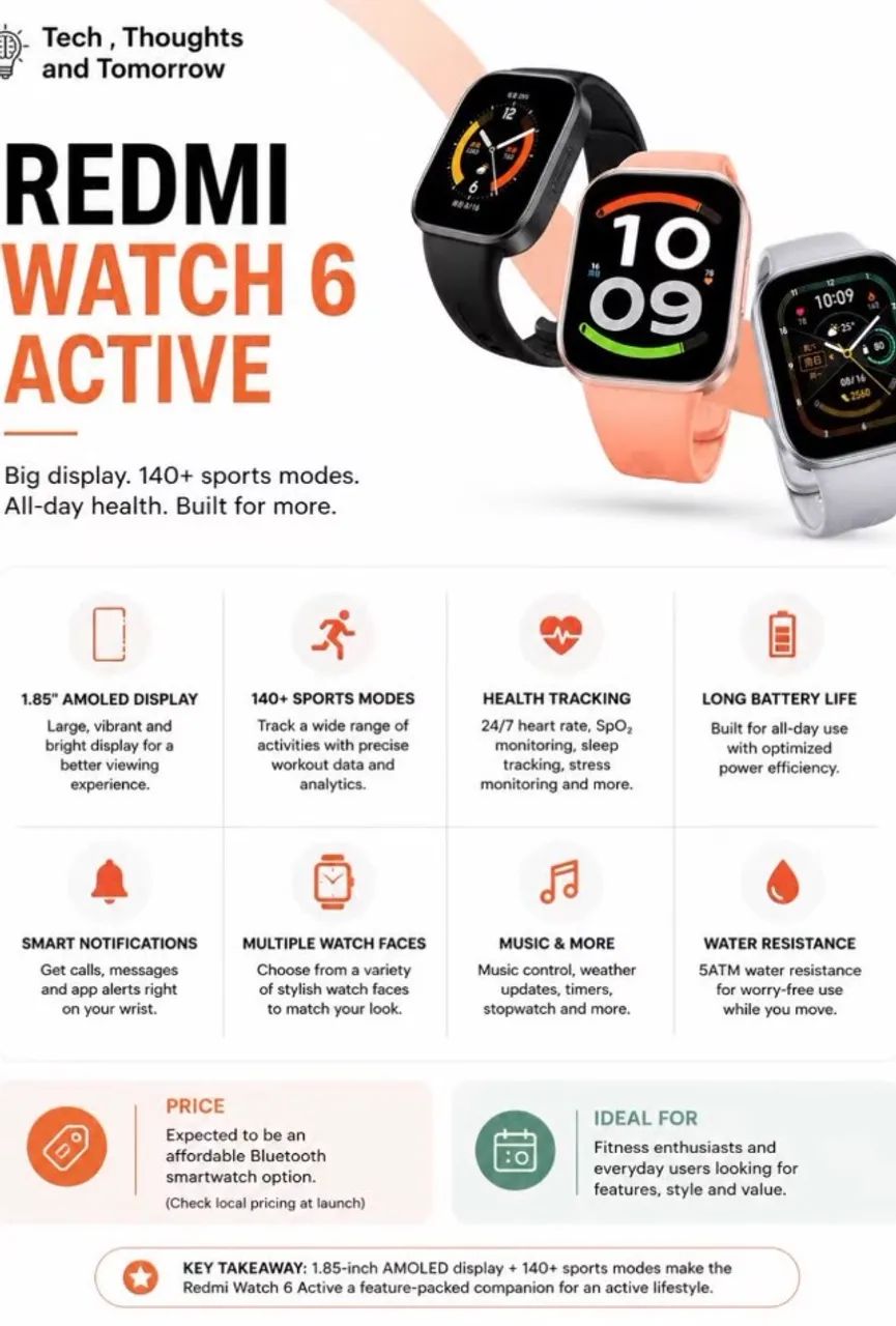 XIAOMI REDMI Watch 6 Active  - Foto 5