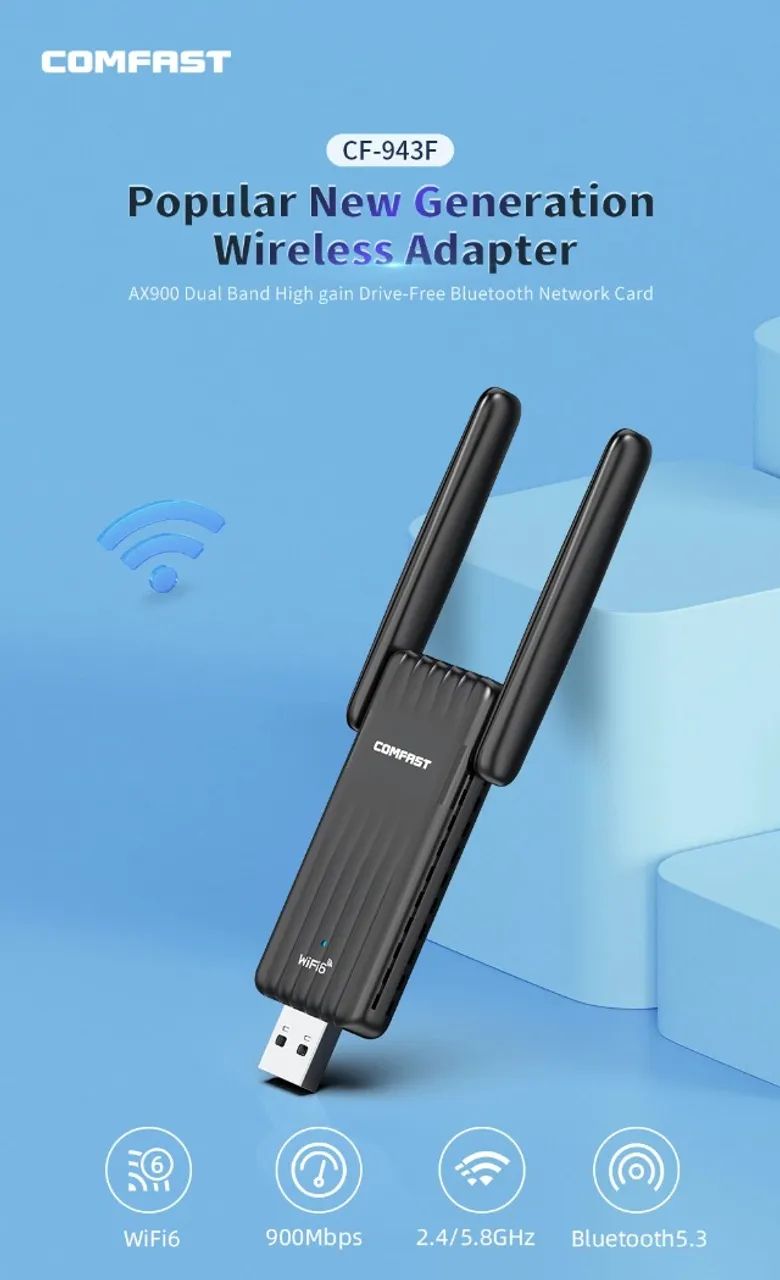 Adaptador USB Wifi6 Antenas - Foto 2