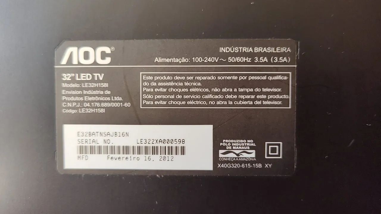 Tv Aoc 32 polegadas não é smart tv  - Foto 3