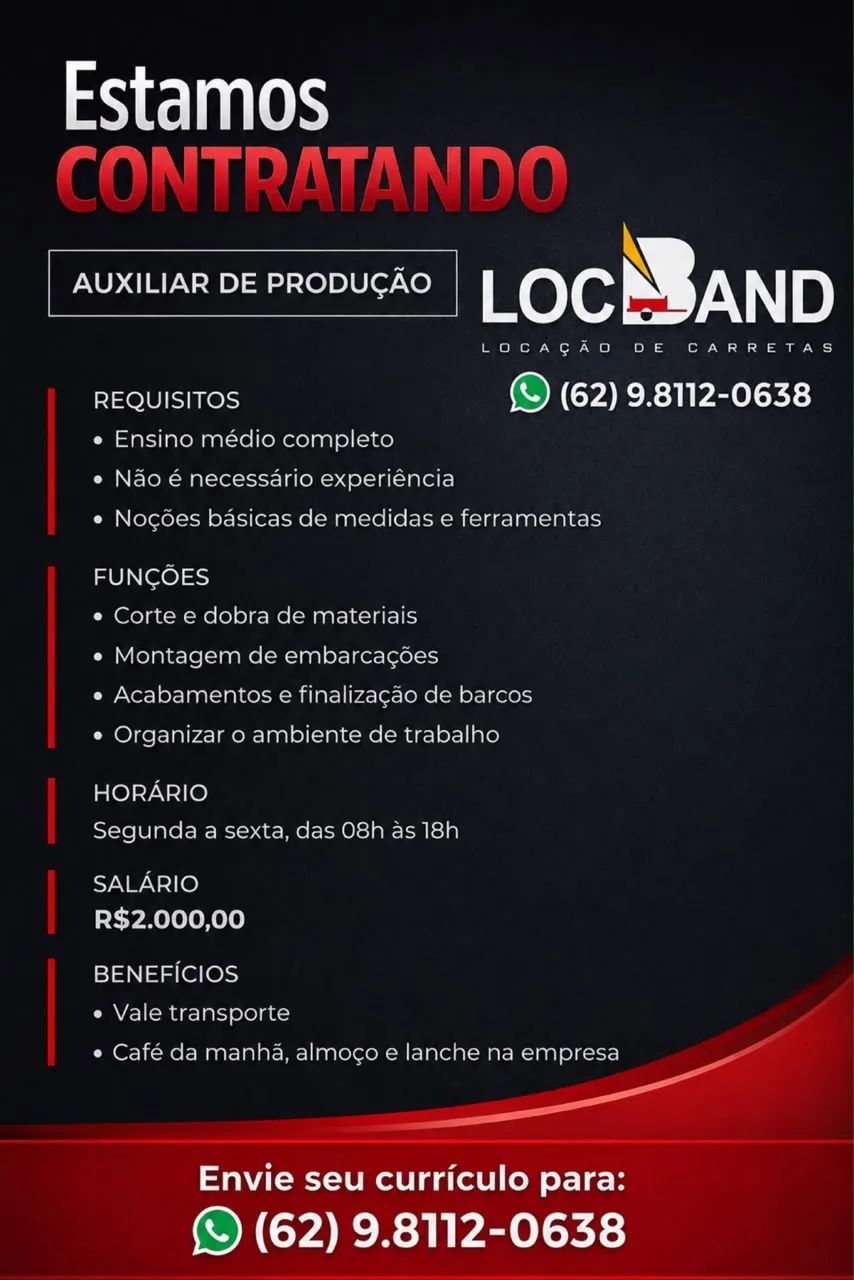 Vaga de ajudante e auxiliar de pátio 