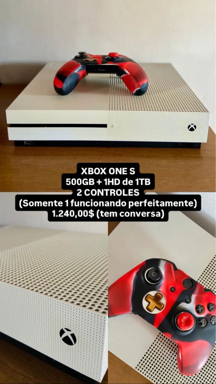 Xbox one S - 500gb + HD de 1TB