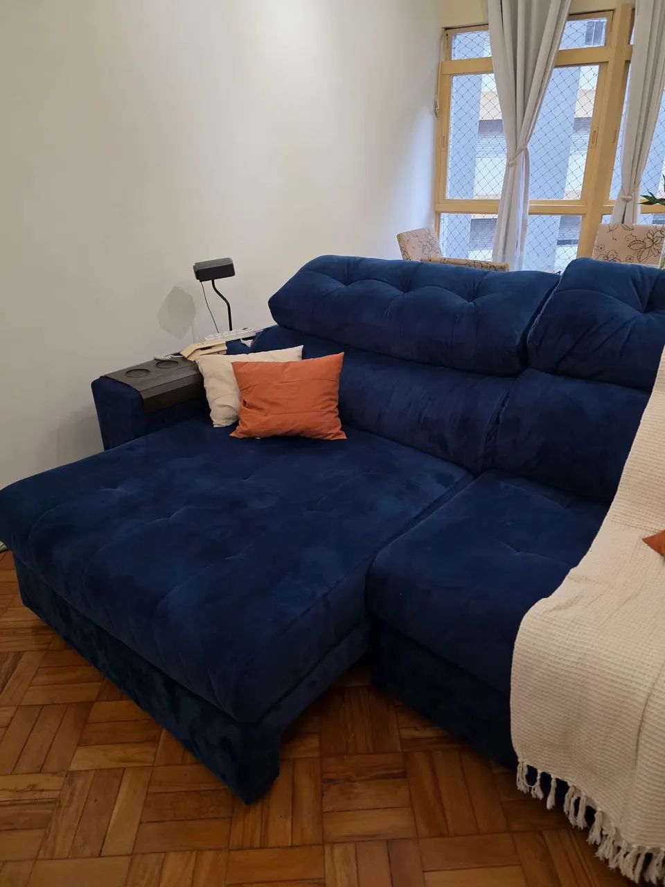 ESPUMA TODA NOVA + TECIDO NOVO (menos de 2 meses) - Sofa Retrátil com Mola Ensacada - Foto 2