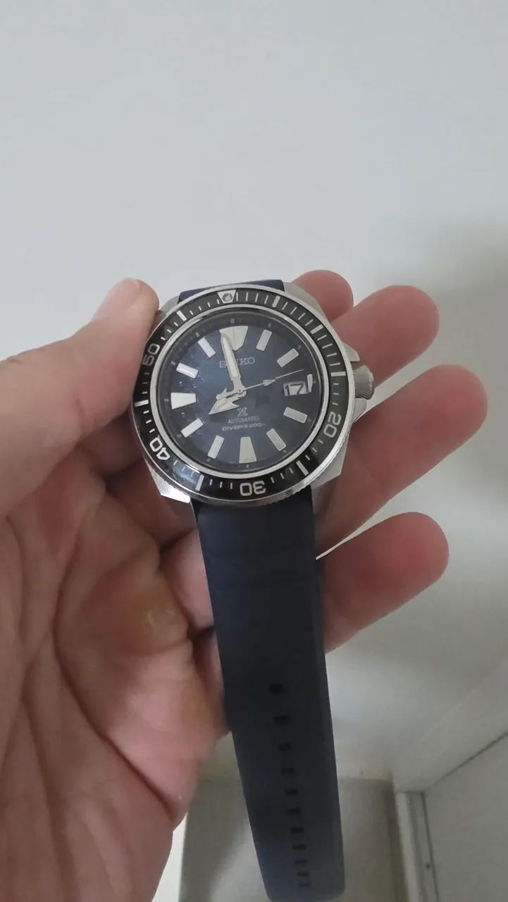 Relógio Seiko Prospex King Samurai Dark Manta Ray Automático Azul SRPF79B1 - Foto 4
