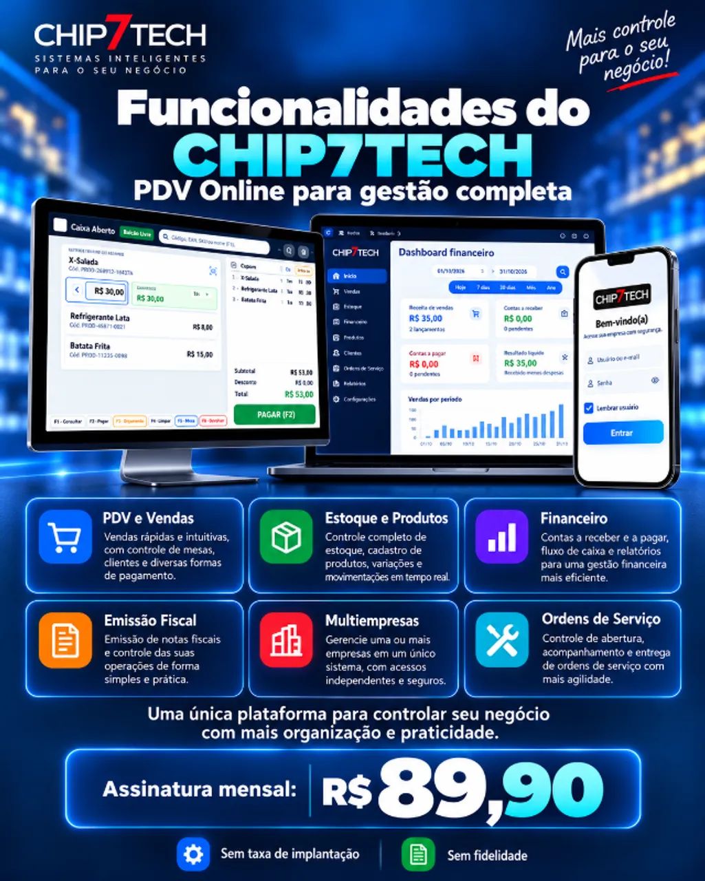 Sistema PDV Online CHIP7TECH para Empresas - Foto 5