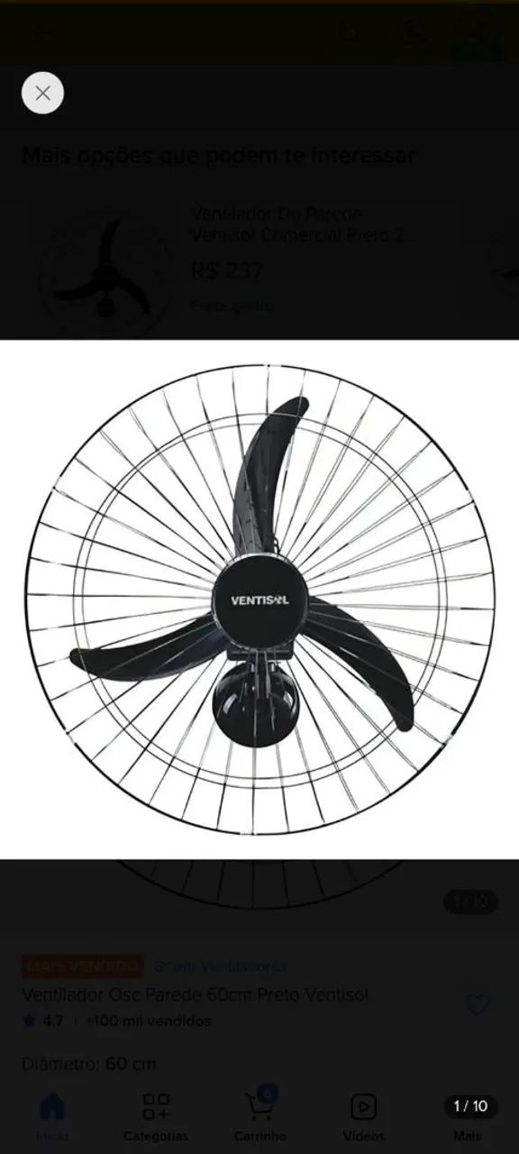 Ventilador de parede ventisol 60cm - Foto 2