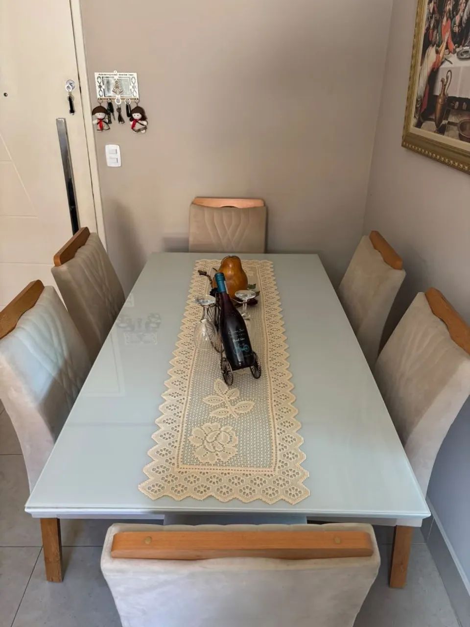 MESA RETANGULAR COM SEIS CADEIRAS - Foto 3