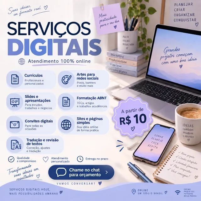 Serviços Digitais Personalizados | A partir de R$10