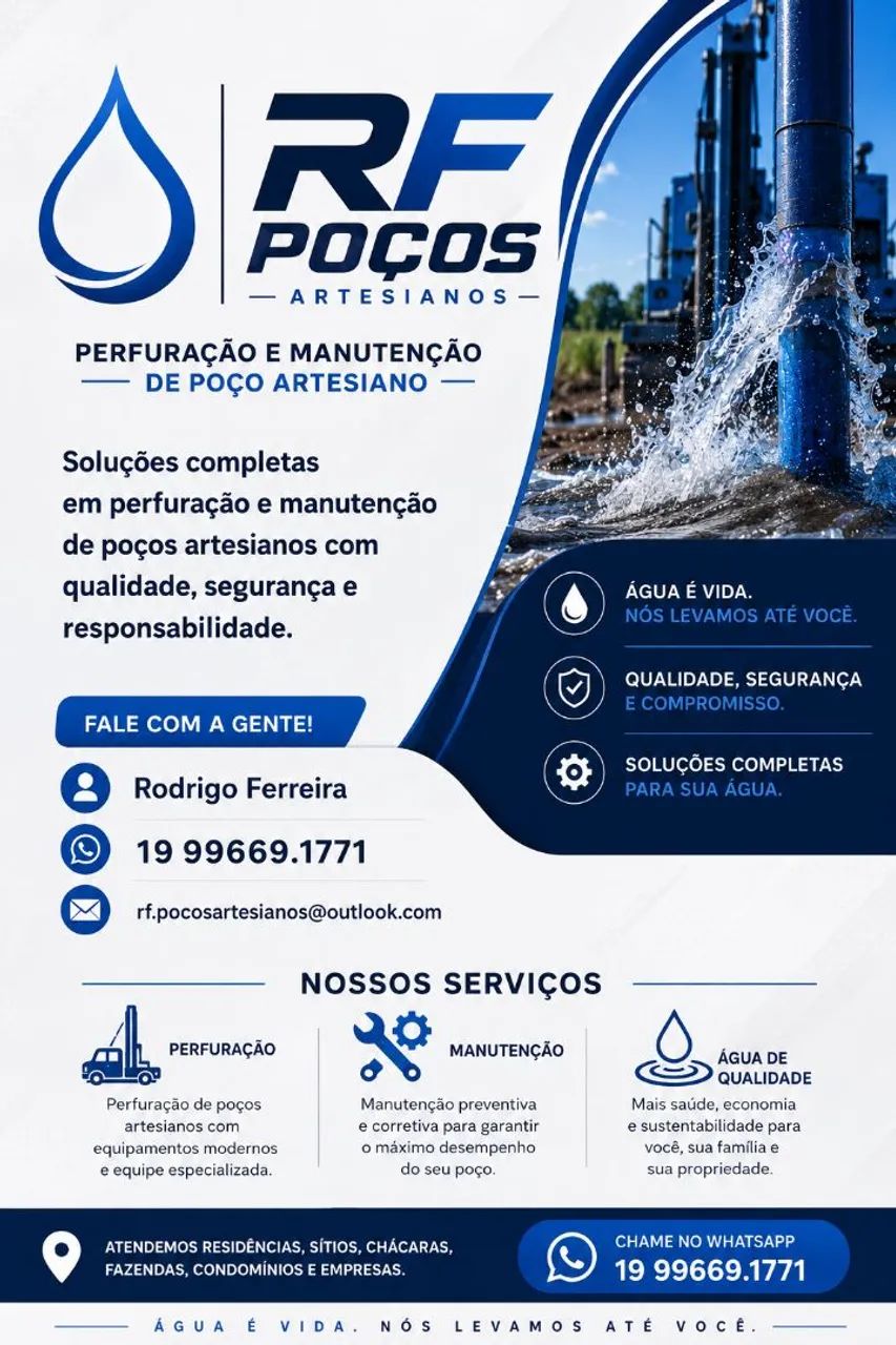 Perfuração e Manutenção de Poço Artesiano 