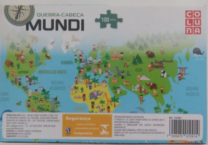 Quebra Cabeças - Mapa Mundi - Foto 2