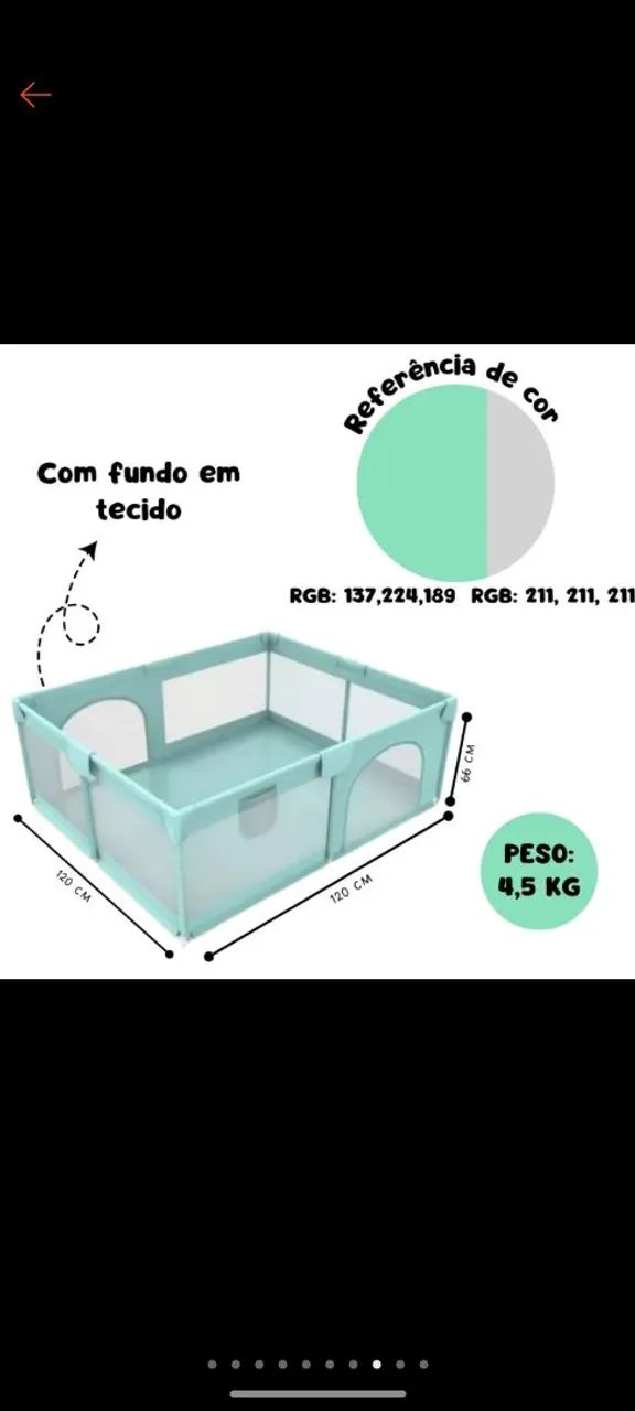 Cercado Para Bebê Aiebao 127 x 127 x 65 - Foto 3