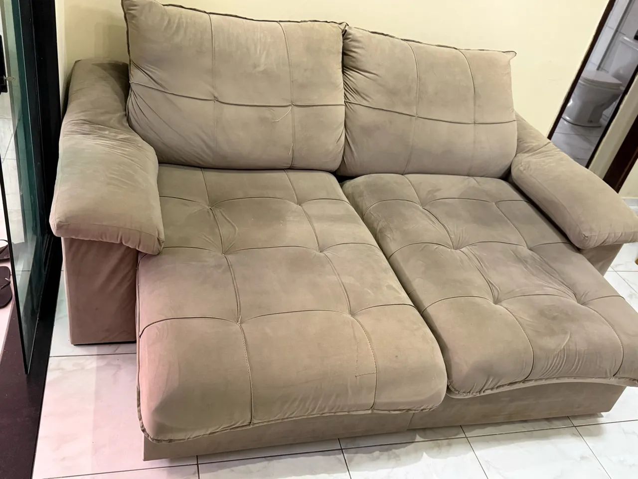 ? Sofá Retrátil e Reclinável 2,30m com Pillow Top