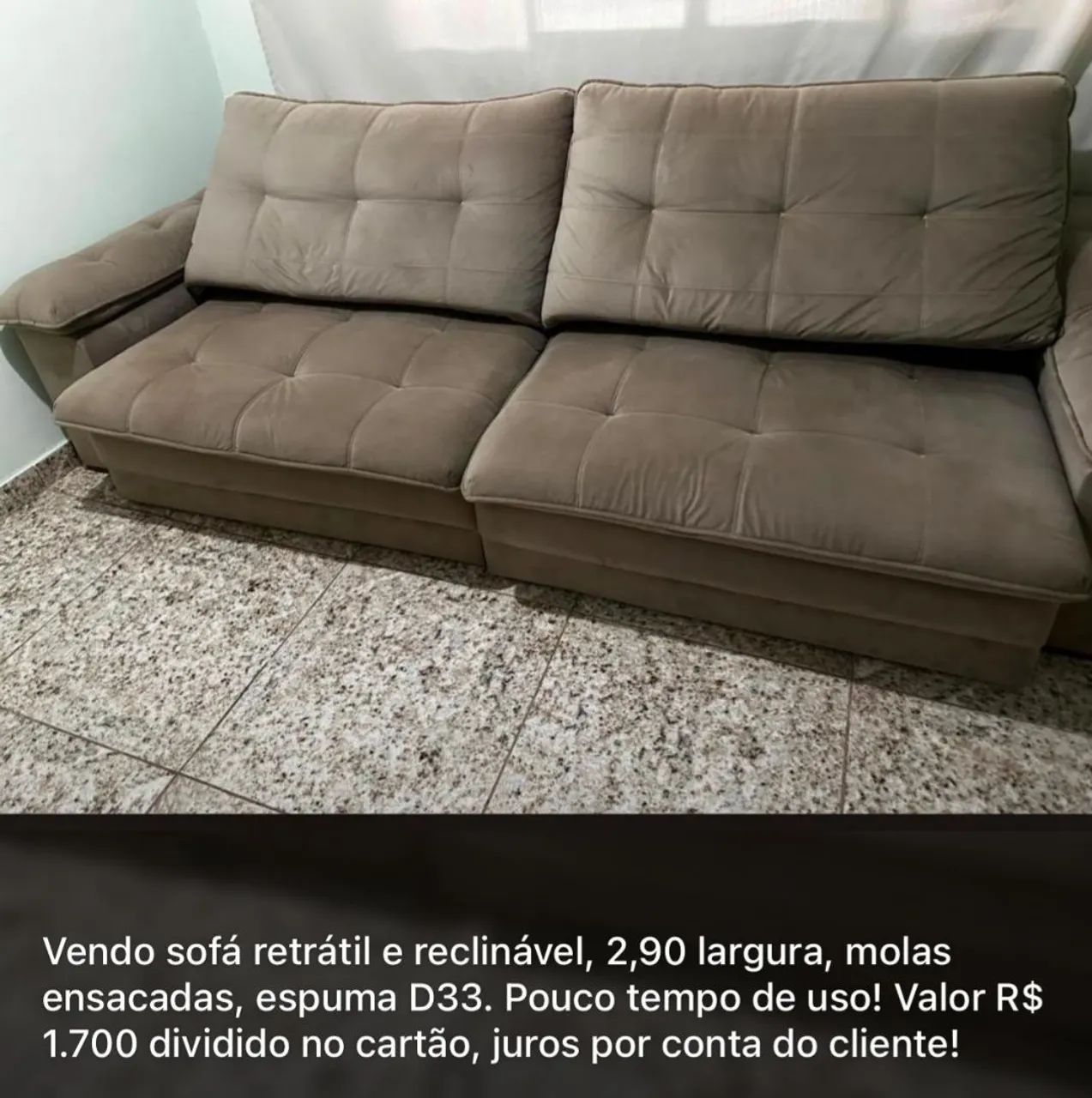 Sofá retrátil inclinavel 