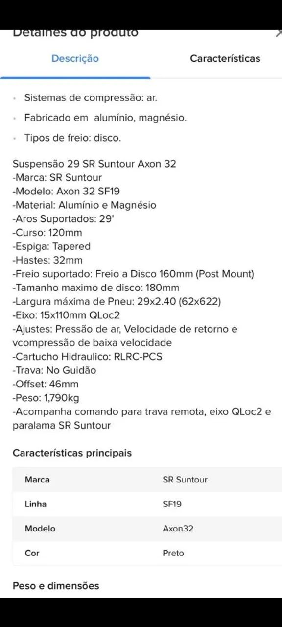 Suspensão 29 sr suntour axon 32 - Foto 5