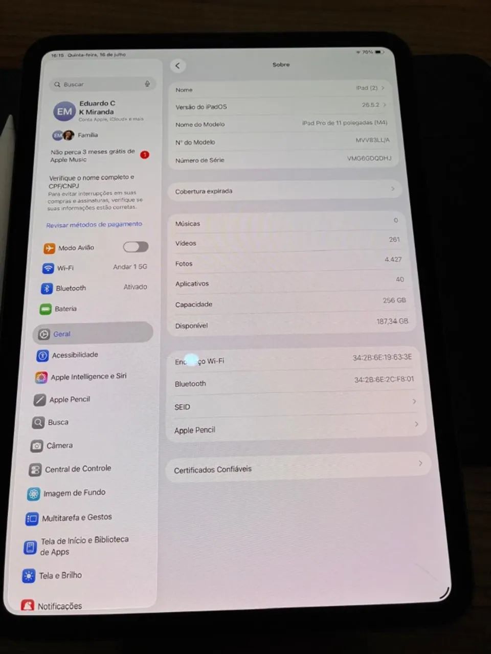 iPad Pro M4 256gb 11