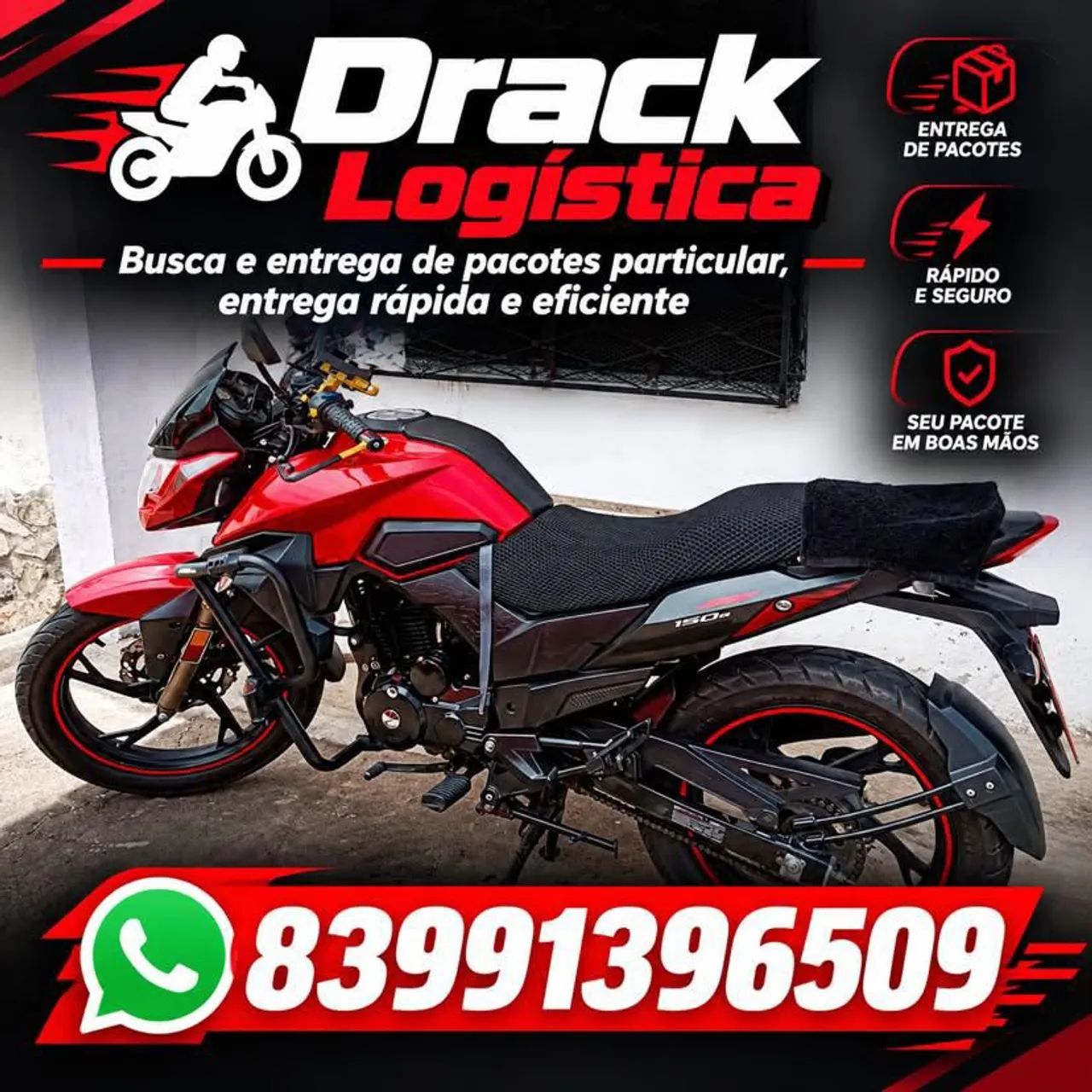 Serviços de entrega com moto. 