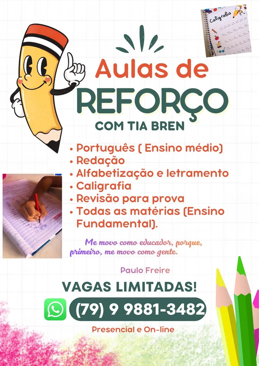 Aulas de Reforço escolar 