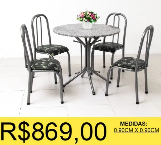 CONJUNTO DE MESA GRANITO A PRONTA-ENTREGA 
