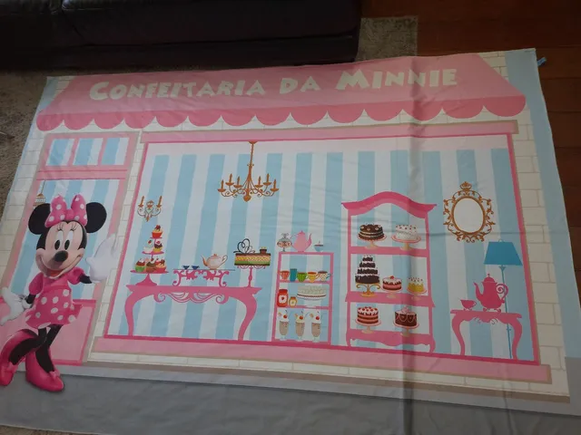 Painel Retangular Grande Festa Tema Roblox Rosa Meninas 3m x 2,5m Tecido