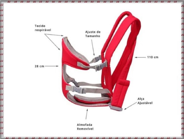 Canguru Mamãe Carregador De Bebê Até 12kg Ergonômico - Foto 2