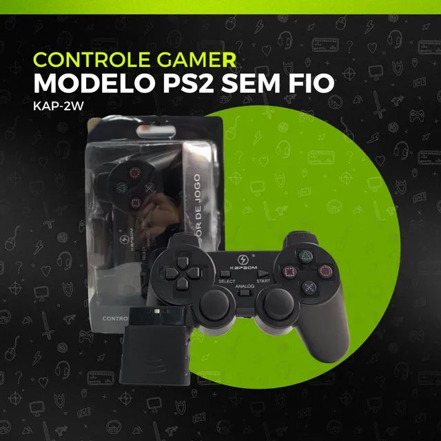 Controle Playstation 2 Kapbom Sem Fio Ps2Ps1