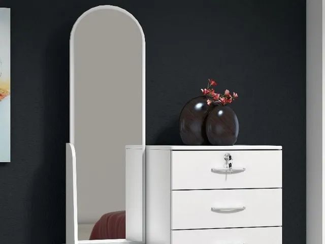 Cômoda 5 gavetas 1 porta e Espelho Lateral l543 - Foto 3