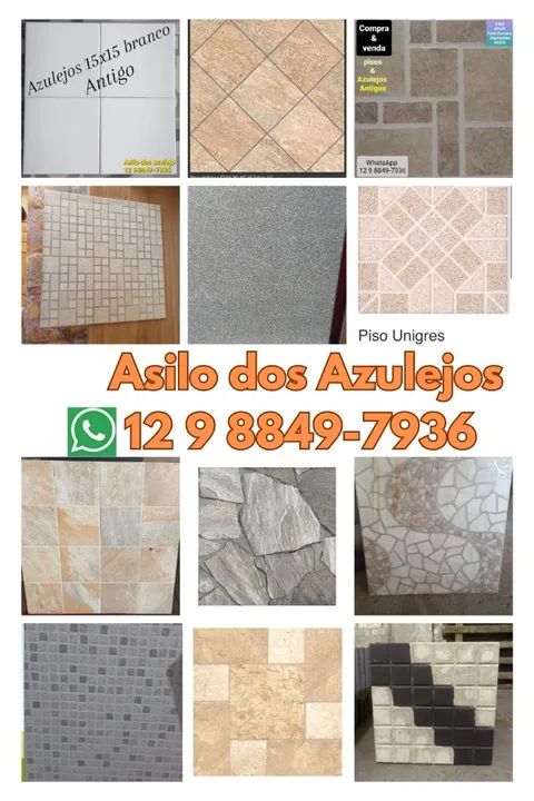 Pisos & Azulejos Antigos diversos modelos e tamanhos
