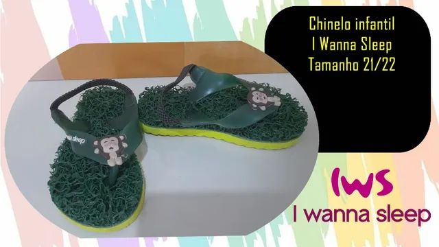 chinelo infantil i wanna sleep tamanho 21/22