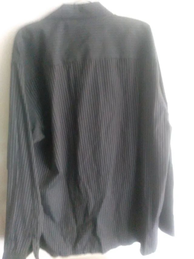 Camisa algodão da TTANTO, 5, preta modelo risca de giz - Foto 4