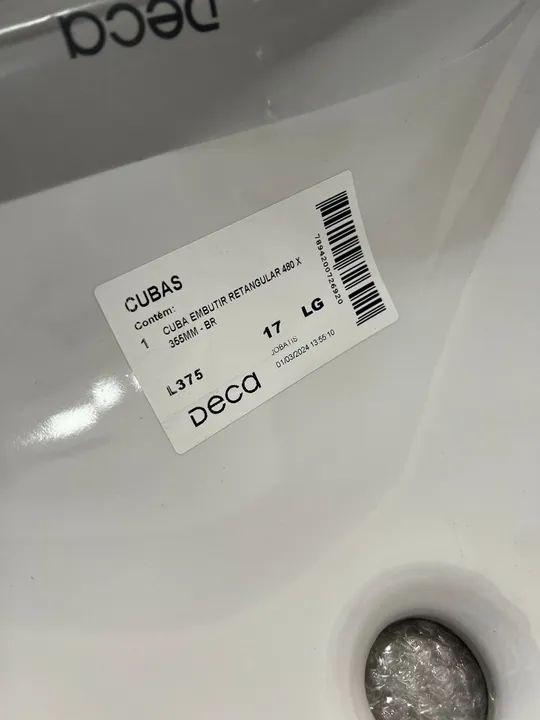 Cuba de Embutir Deca L375 Retangular Branco Gelo  - Foto 3