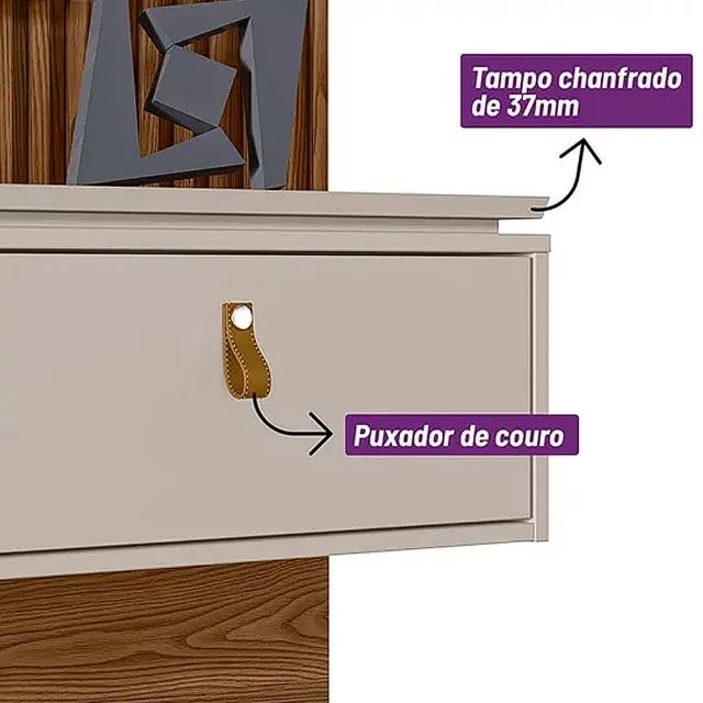 Painel Authentique para TV até 75 Polegadas Linea Freijó Off White - Foto 2