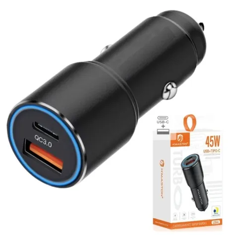 Carregador Veicular Turbo Usb-c Pd Rápido Carro Automotivo