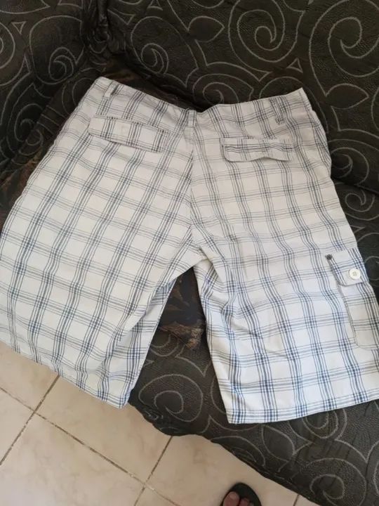 Shorts Bermuda de tecido xadrez - Foto 2