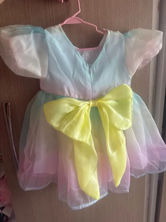 Vestido infantil menina arco-íris