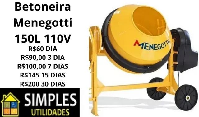 Betoneira 150L locação 