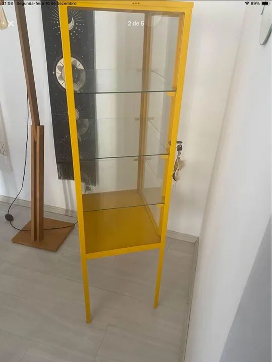 Cristaleira retrô de vidro amarelo - Foto 2