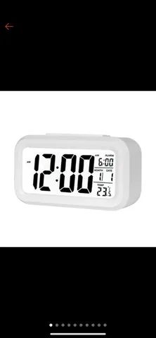 Relógio Despertador Digital Led Luz De Fundo Calendário Mudo Mesa Eletrônico
