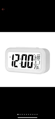 Relógio Despertador Digital Led Luz De Fundo Calendário Mudo Mesa Eletrônico