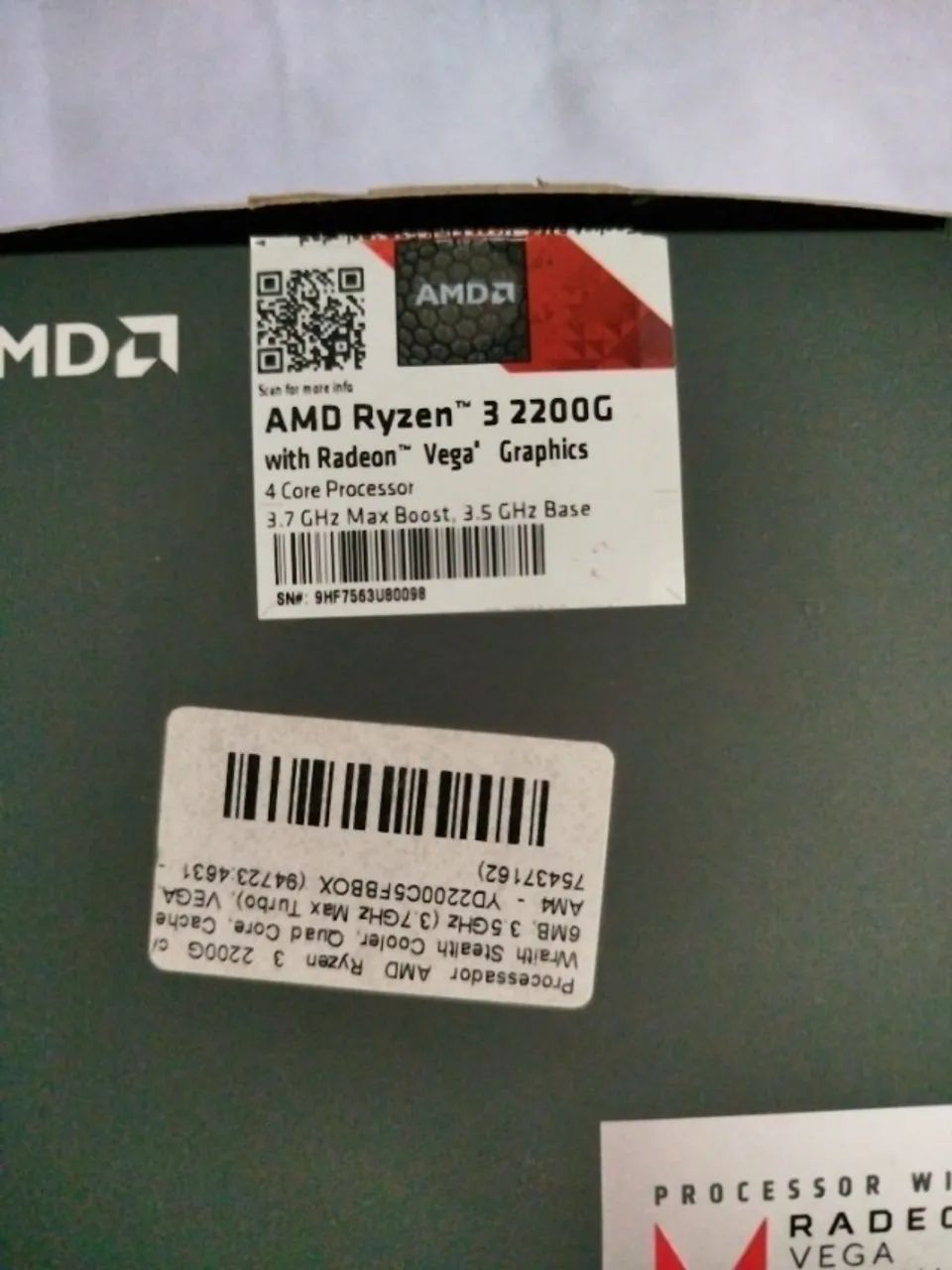 Ryzen 3 2200G Processor64302534807553123