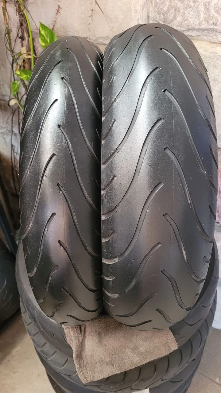 Par de pneus michelin 120 e 160 xj6, bandit, cb500, gsx750f