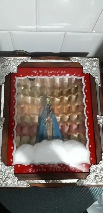 Relicário oratório antigo vidro bombê - Foto 6