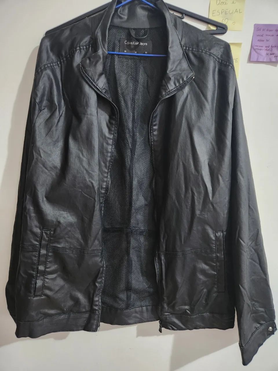 Casaco de couro preto Calvin Klein  - Foto 5
