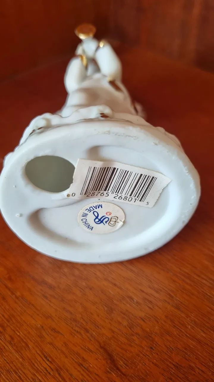 Antiga Estatueta Anjo em Porcelana 12 cm - Bibelo Colecionavel - Foto 5