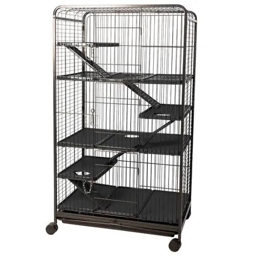 Gaiola Luxo Roedores Grande Cor Preta Jel Plast