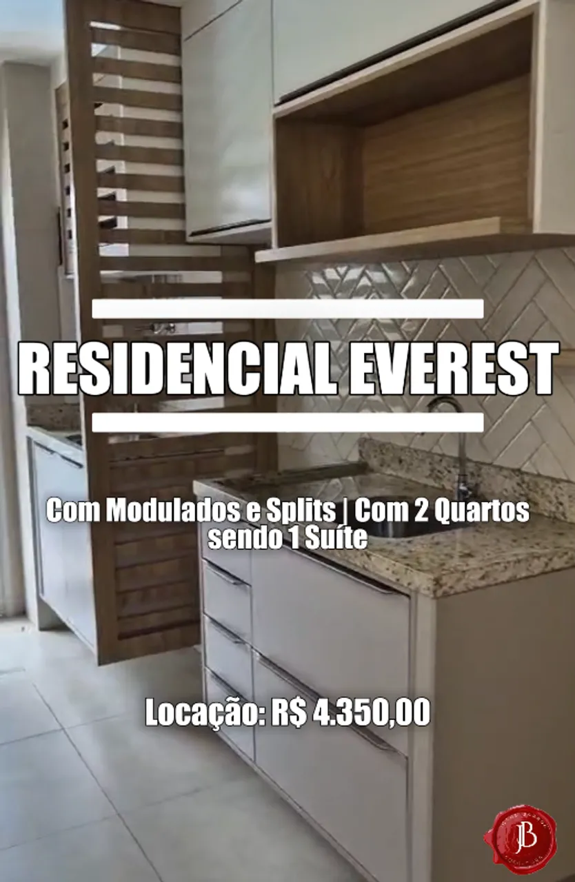 Residencial Everest | Com Armários e Splits, 2 Quartos sendo 1 Suíte | LOCAÇÃO