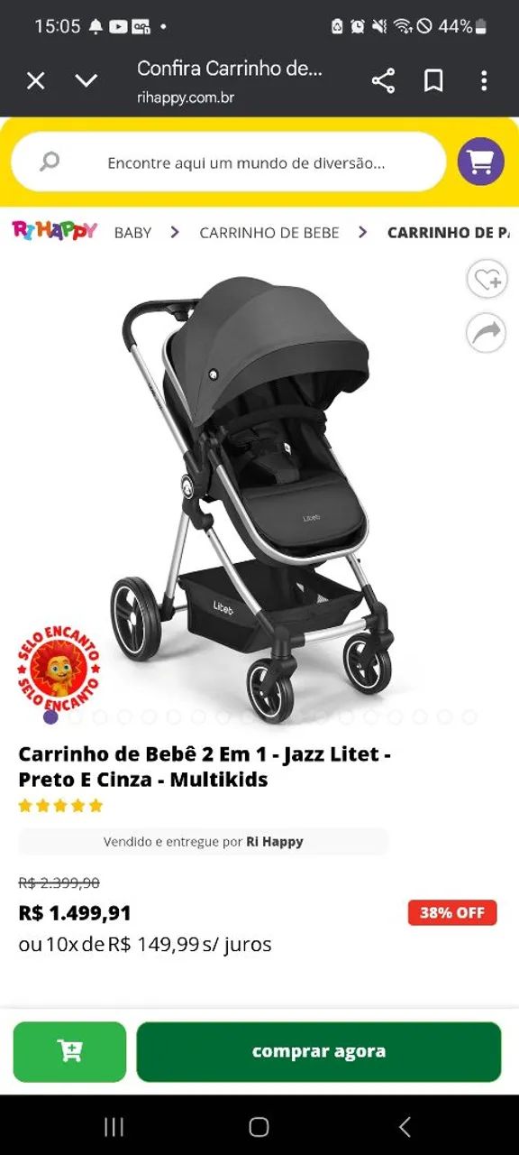 Carrinho de Bebê Litet Jazz 2 em 1 - Foto 4