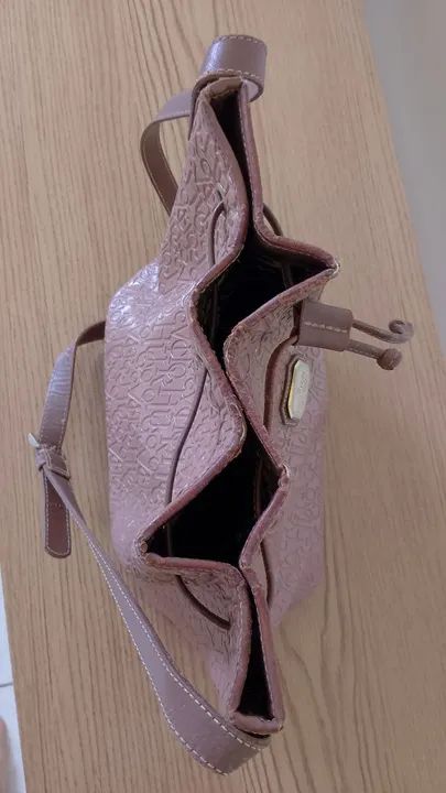 Bolsa de Ombro Marrom em Couro - Foto 3