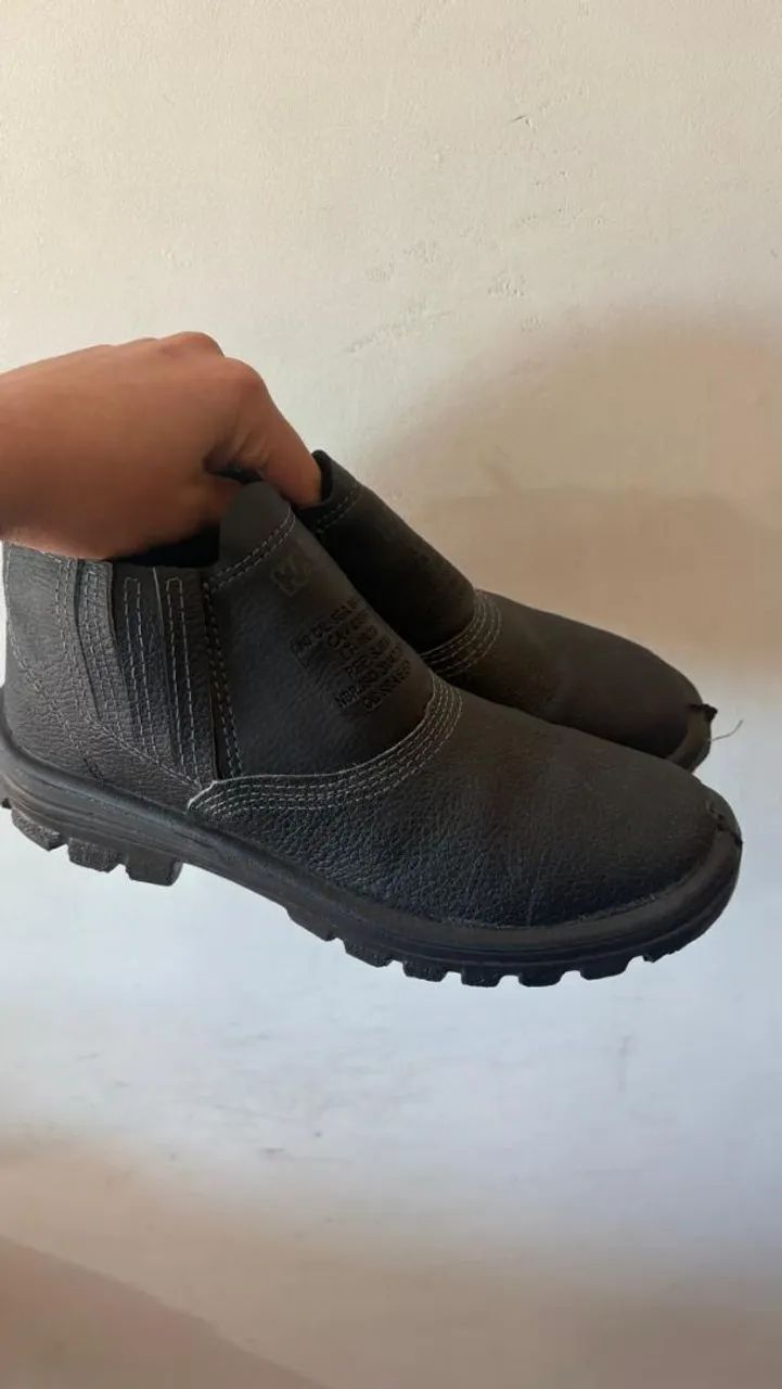 Botina De Trabalho De Couro - Foto 4